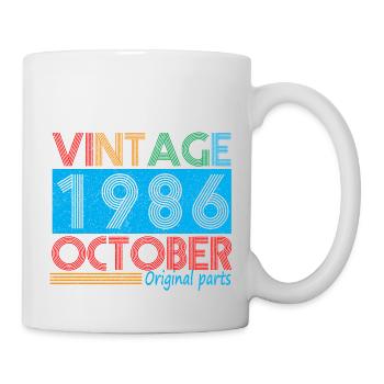 Vintage Oktober 1986 36 Jahre alte Geburtstagsgeschenke - Tasse - Weiß - Rechts