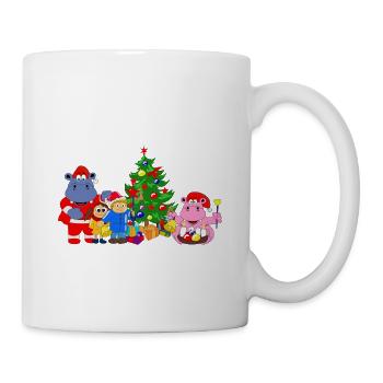 Weihnachten Nilpferd Hippo Geschenkidee Weihnacht - Tasse - Weiß - Rechts