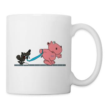 dog hippo walk pointed children baby hippo - Mug - white - Right