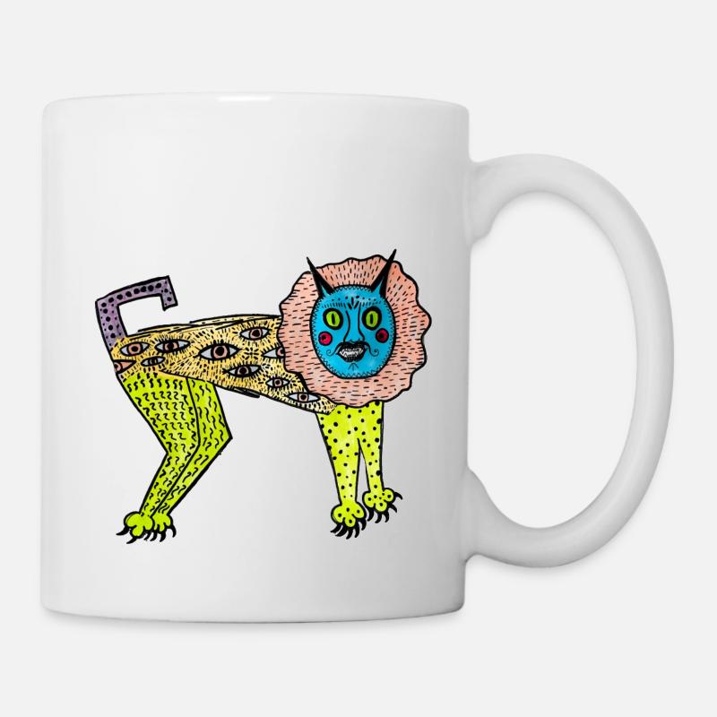 Märchenlöwe. Lustiger Löwe. Stadt Lemberg. UA Folklore - Tasse - Weiß