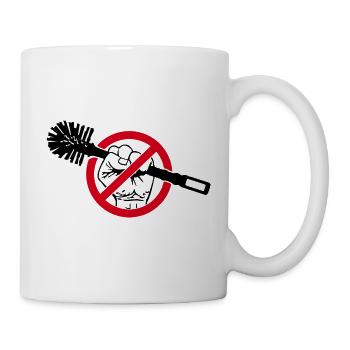 Gegen Scheiße Klobürste Politik Dagegen Protest - Tasse - Weiß - Rechts