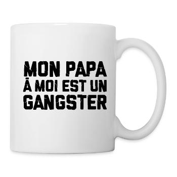 Mon papa à moi est un gangster - Chanson rap - Mug blanc - blanc - Droite