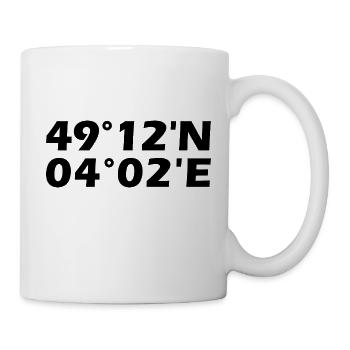 Reims Koordinaten - Tasse - Weiß - Rechts