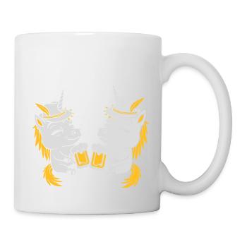 Bier Anstoßen Einhorn Team - Tasse - Weiß - Rechts