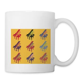 Flügel - Pop Art Collage - Tasse - Weiß - Rechts
