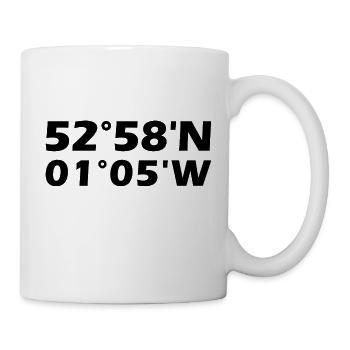 Carlton (Nottinghamshire) Koordinaten - Tasse - Weiß - Rechts