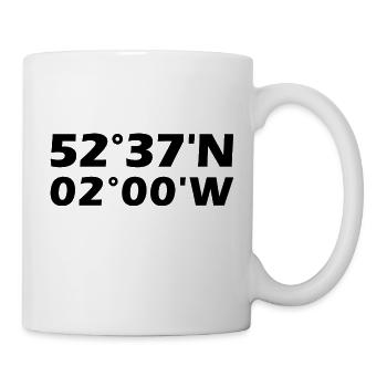 Bloxwich Koordinaten - Tasse - Weiß - Rechts