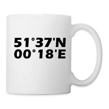 Brentwood Koordinaten - Tasse - Weiß - Rechts