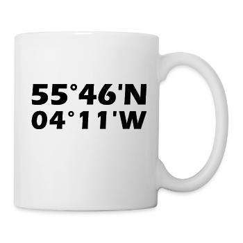 East Kilbride Koordinaten - Tasse - Weiß - Rechts