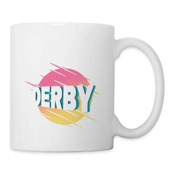 Derby England Großbritannien UK Stadt Schrift - Tasse - Weiß - Rechts