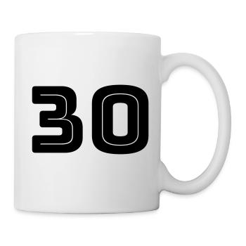 Numéro 30 - Anniversaire - Numéro de maillot - Mug blanc - blanc - Droite