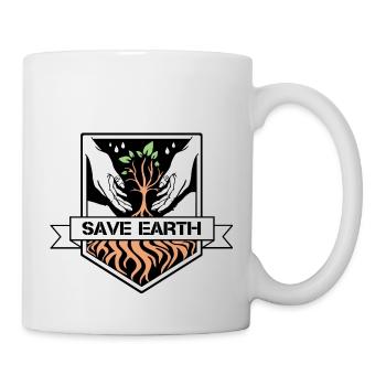 Save earth - Tasse - Weiß - Rechts