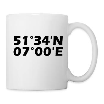 Coordonnées de Gladbeck - Mug blanc - blanc - Droite