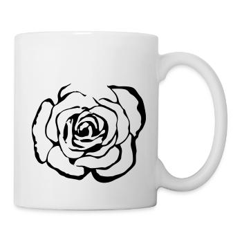 Illustration vectorielle de fleur de rose - Mug blanc - blanc - Droite