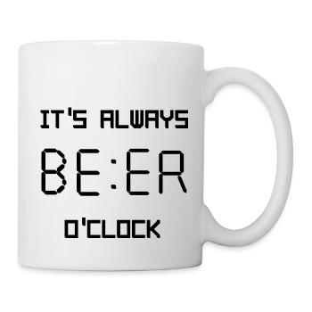 Bier Uhr - Tasse - Weiß - Rechts