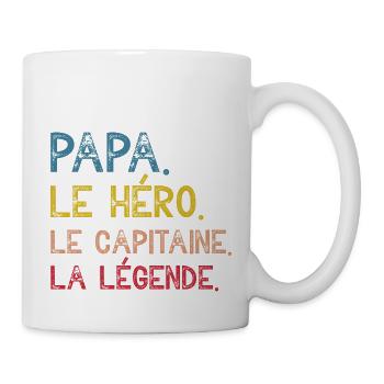 Papa le capitaine la légender cadeau rétro - Mug blanc - blanc - Droite