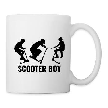 Stunt Scooter Junge Freestyle Scootern Fahren - Tasse - Weiß - Rechts
