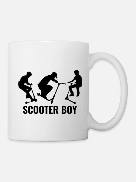 Stunt Scooter Boy Freestyle Scootering Riding - Mug blanc - blanc
