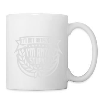 not antisocial anti stupid - Tasse - Weiß - Rechts