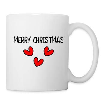 WEIHNACHTEN. FROHE WEIHNACHTEN. FROHE WEIHNACHTEN. NEUJAHRSTAG - Tasse - Weiß - Rechts