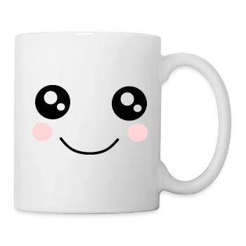 Kawaii, yeux, visage - Mug blanc - blanc - Droite