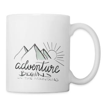 Adventure begins in the mountains! - Mug - white - Right