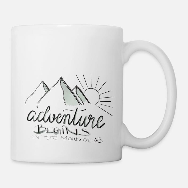 L'aventure commence dans les montagnes ! - Mug blanc - blanc