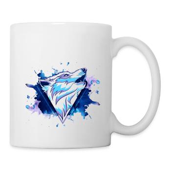 Wolf Wolfhead Predator Splash Grunge Art - Mug blanc - blanc - Droite