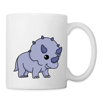 Bande dessinée Dinosaur triceratops - Mug blanc - blanc - Droite