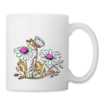 Fleur - Mug blanc - blanc - Droite