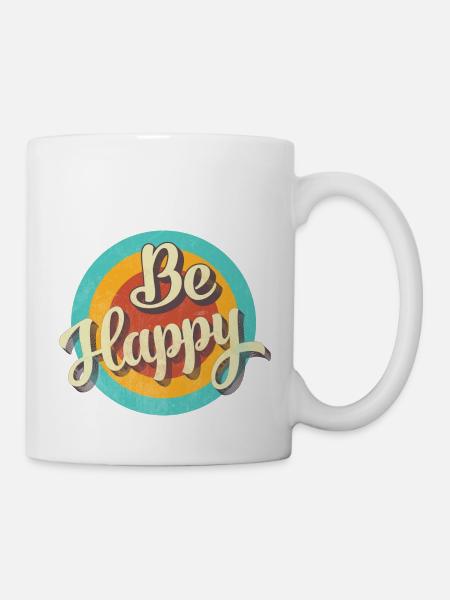 BE HAPPY - Tasse - Weiß