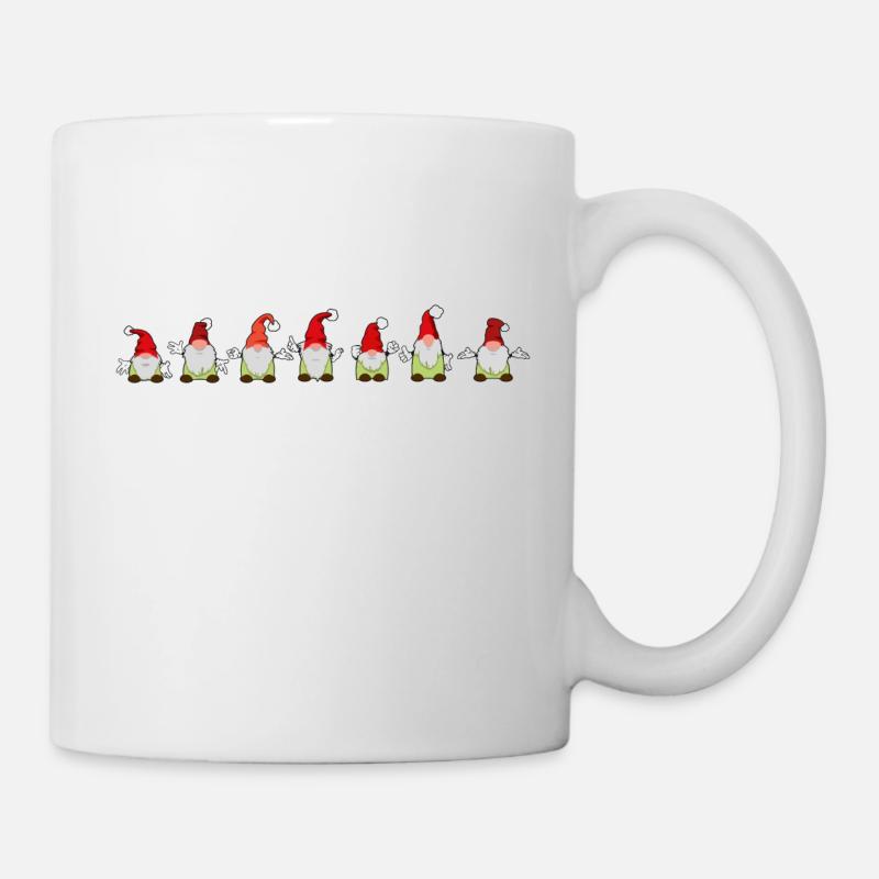sieben Weihnachtswichtel - Tasse - Weiß