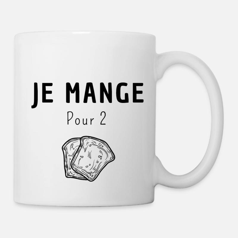 Je mange pour 2 - annonce grossesse - Mug blanc - blanc