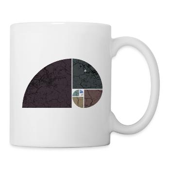 Fibonacci Spiral Elephant - Golden Ratio grungy 2 - Mug - white - Right