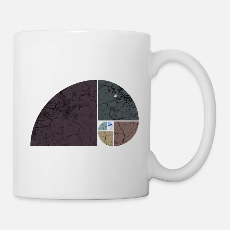 Fibonacci Spiral Elephant - Golden Ratio grungy 2 - Tasse - Weiß