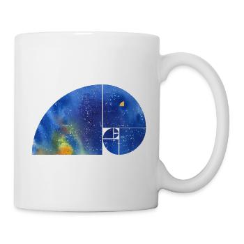 Fibonacci Spiral Elephant - Golden Ratio grungy 1 - Mug - white - Right