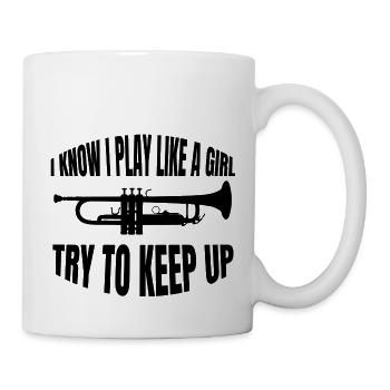 Trumpet Girl Music Funny Musician Saying - Mug - white - Right