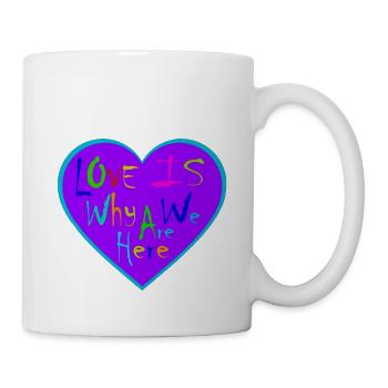 Cœur Love is - Mug blanc - blanc - Droite