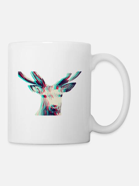 Elk 3D, effet - Mug blanc - blanc