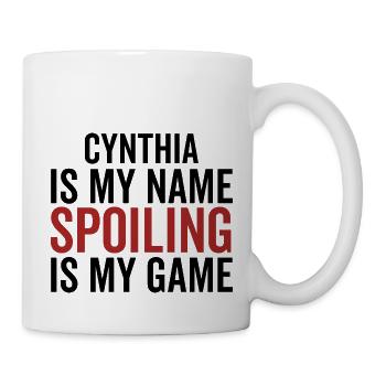 Cynthia est mon nom Spoiling est mon jeu - Mug blanc - blanc - Droite