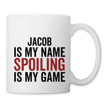 Jacob est mon nom Spoiling est mon jeu - Mug blanc - blanc - Droite