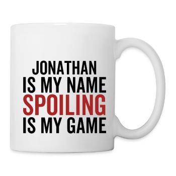 Jonathan ist mein Name Verderben ist mein Spiel - Tasse - Weiß - Rechts
