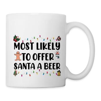 Most Likely To Offer Santa A Beer Funny Drinking - Mug - white - Right