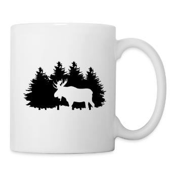 Elk in Forest - Tasse - Weiß - Rechts