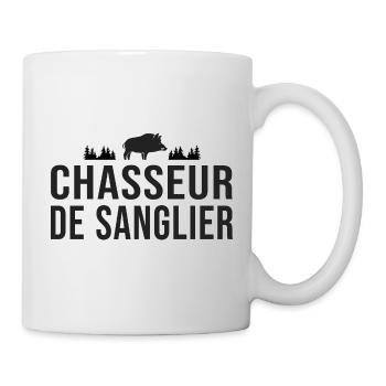 chasseur de sanglier cadeau cool chasse - Mug blanc - blanc - Droite