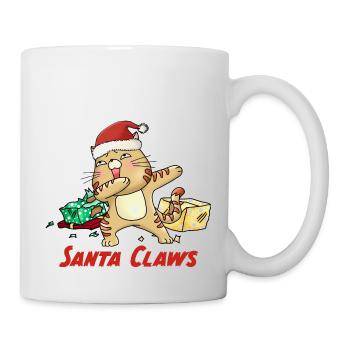 Christmas funny cat Christmas tree cat ugly - Mug - white - Right
