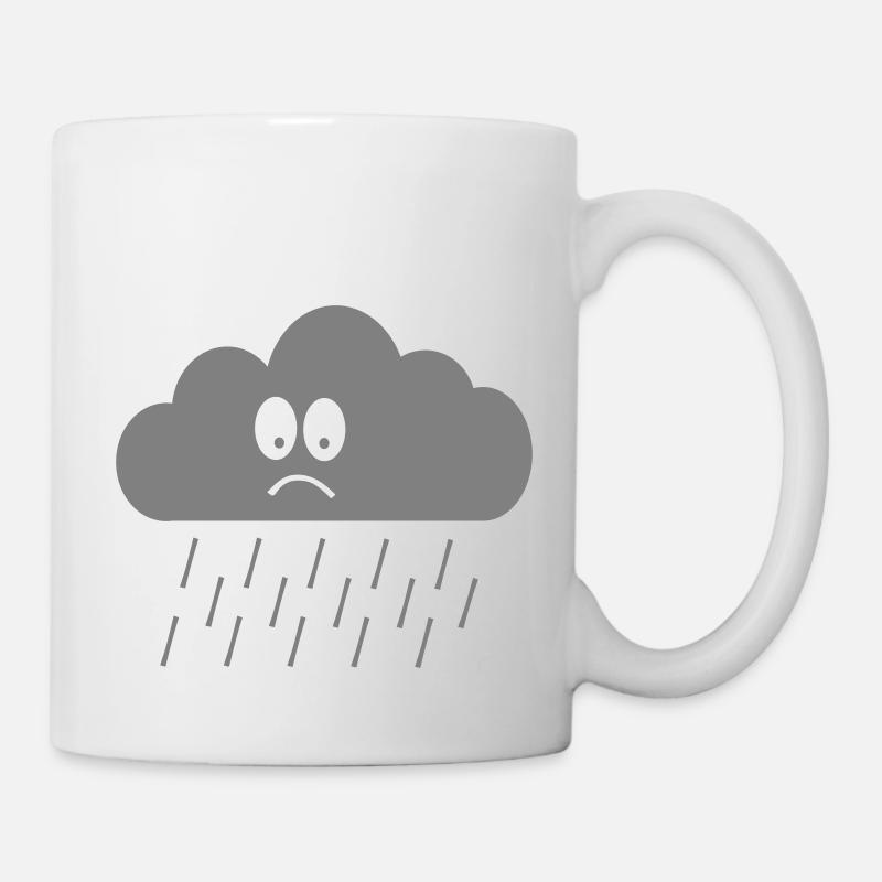Triste visage de nuage - Mug blanc - blanc