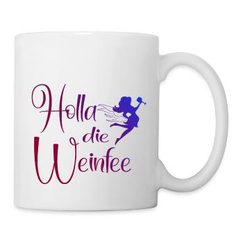 Weißwein Rotwein JGA Vino Wein - Holla die Weinfee - Tasse - Weiß - Rechts
