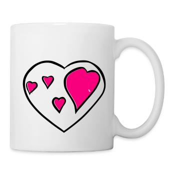 Symbole de coeur Amour Mignons Cœurs Rose Dessin Vecteur - Mug blanc - blanc - Droite