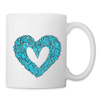 Herz Symbol Liebe süß Herzen rosa Zeichnung 8 - Tasse - Weiß - Rechts